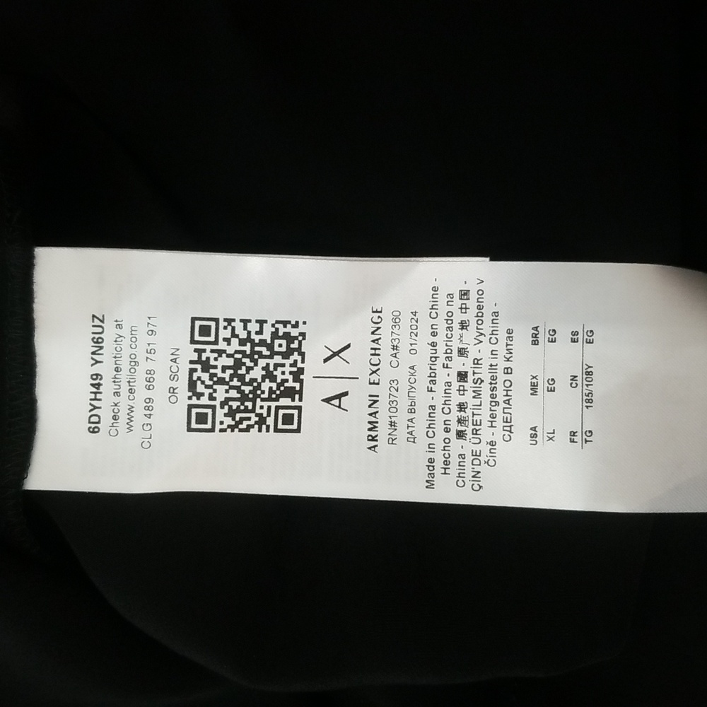 NWT A/X Armani Exchange Size XL Black Blouse - Picture 9 of 11